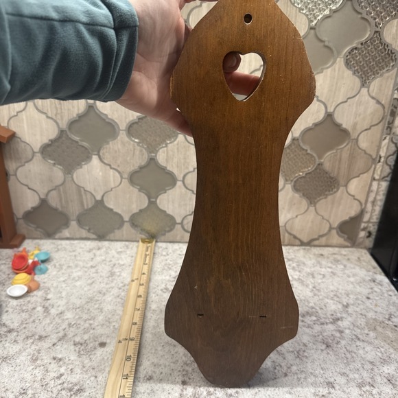 Vintage Heart Wooden Wall Hanging Sconce Candle Holder Cottage Core 15"x 5" - Picture 3 of 5